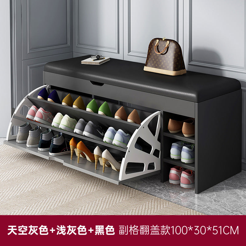 Upholstered Pedestal Shoe Cabinet