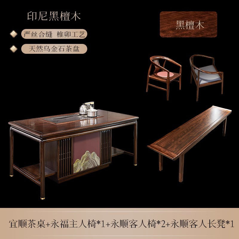 Chinese Solid Wooden Tea Table Set