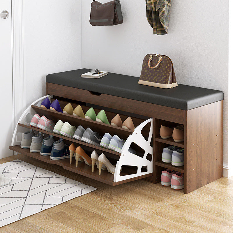 Upholstered Pedestal Shoe Cabinet