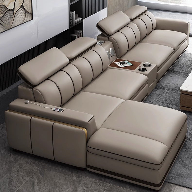 Living Room Leather Sofa Set