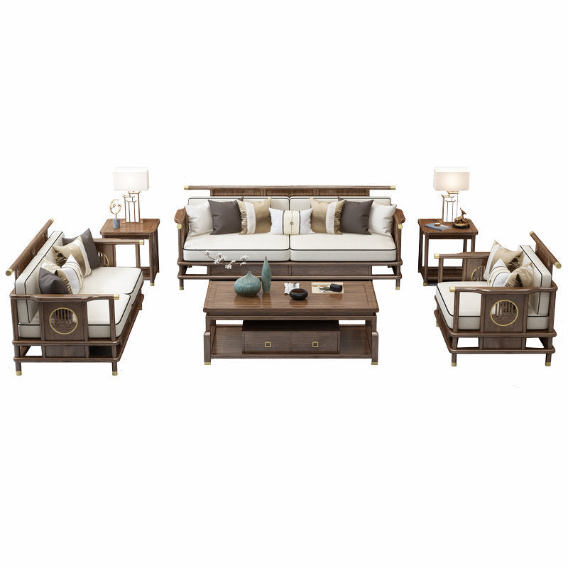 New Chinese style living room solid wood sofa set