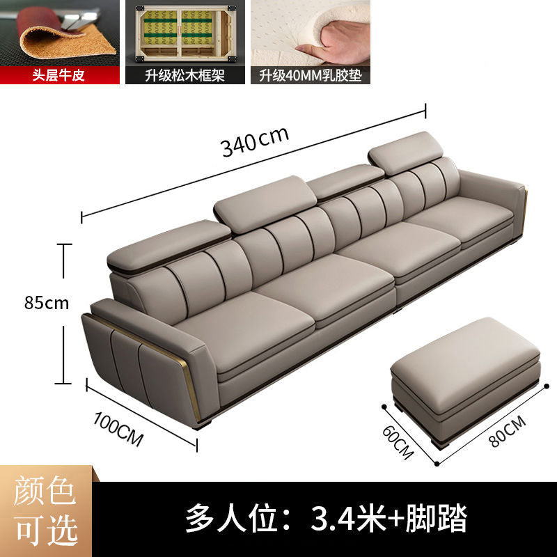 Living Room Leather Sofa Set