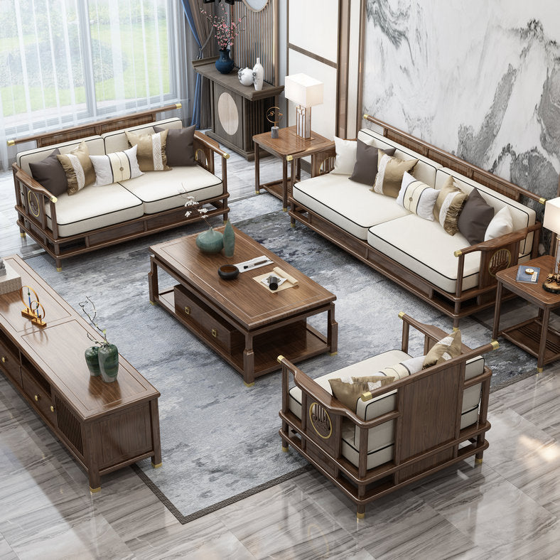 New Chinese style villa solid wood sofa set