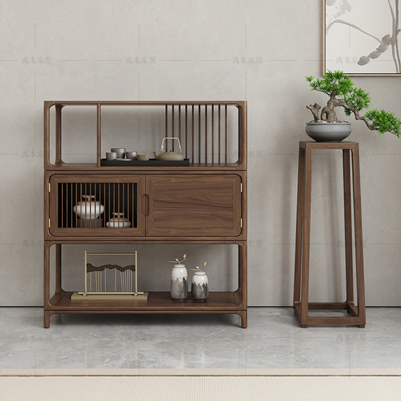 New Chinese Style Solid Wood Tea Cabinet