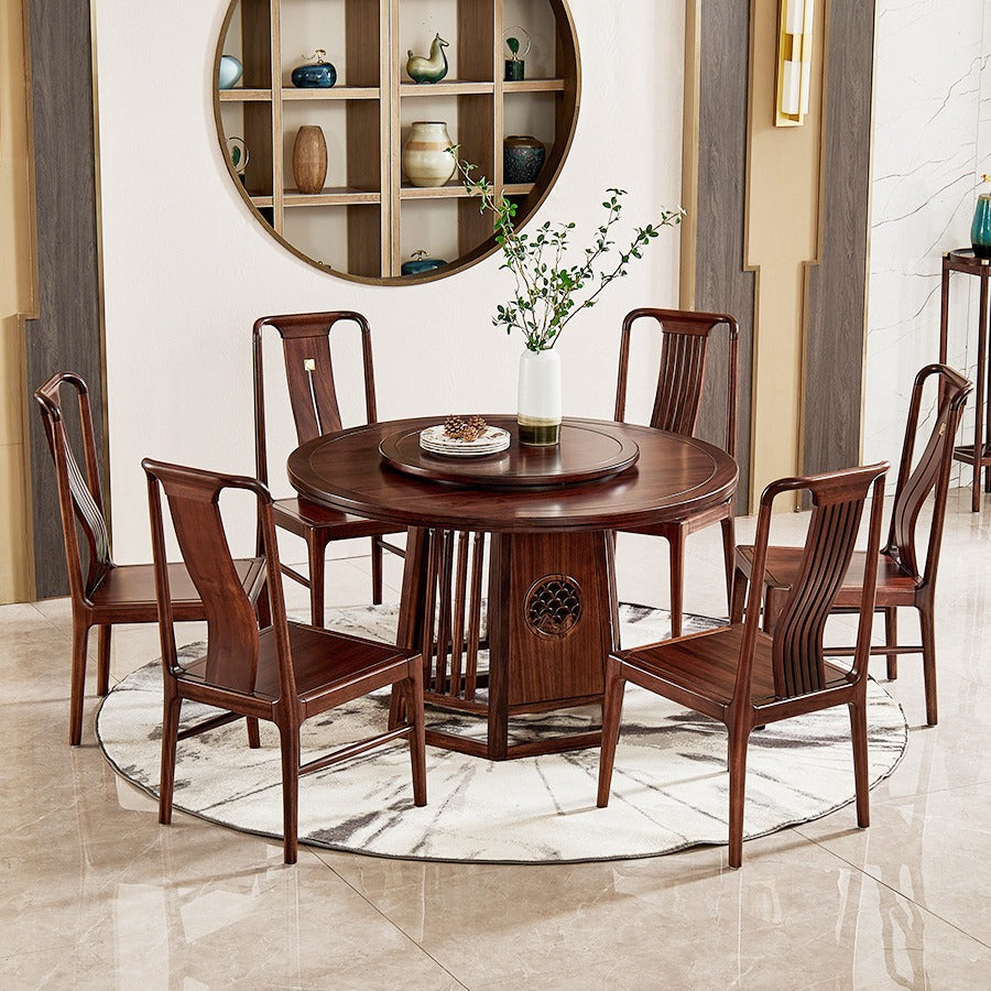 New Chinese style solid wood dining table and chairs