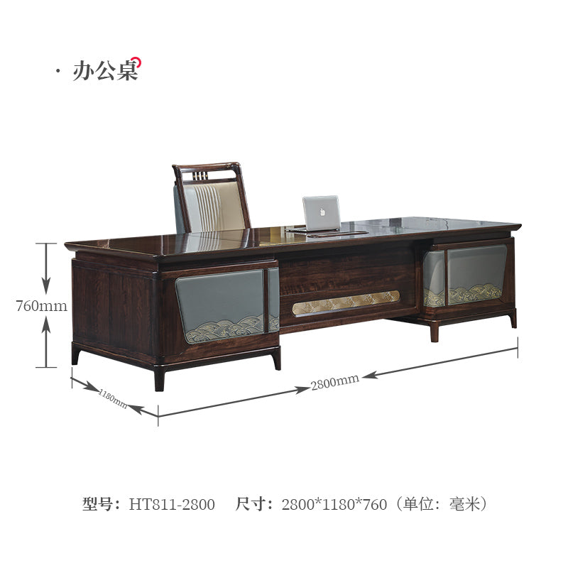 New Chinese style solid wood boss desk