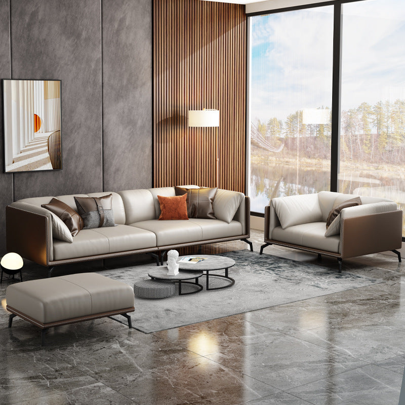 Living Room Leather Sofa Set