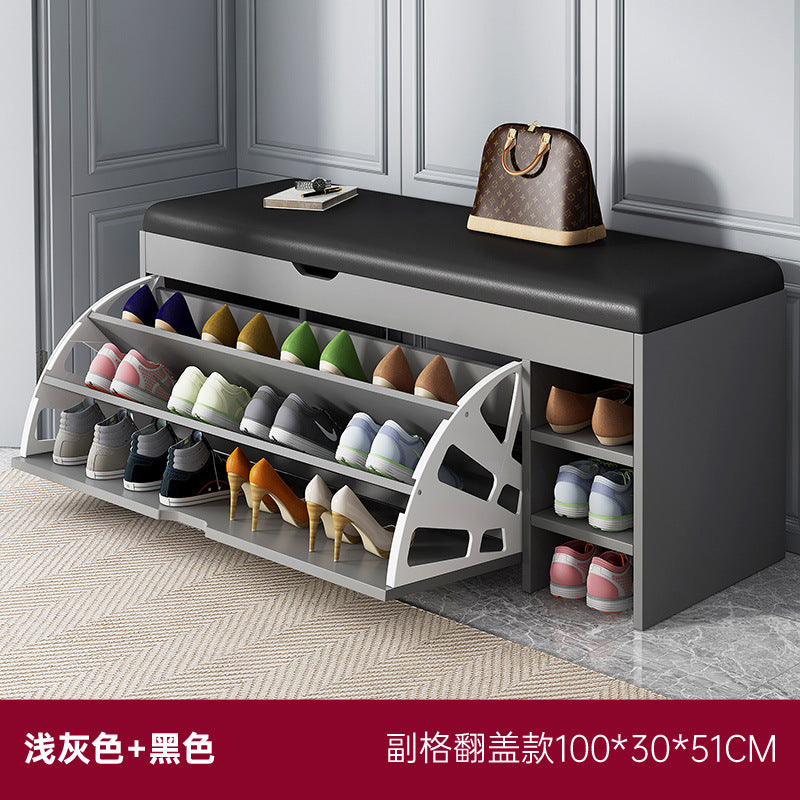 Upholstered Pedestal Shoe Cabinet