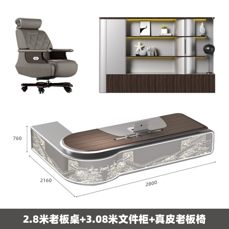 New Chinese Light Luxury Boss Desk